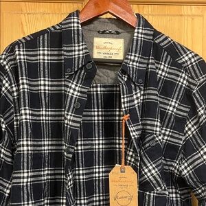 NWT Weatherproof Men's Black and White Plaid Shirt Sz XL